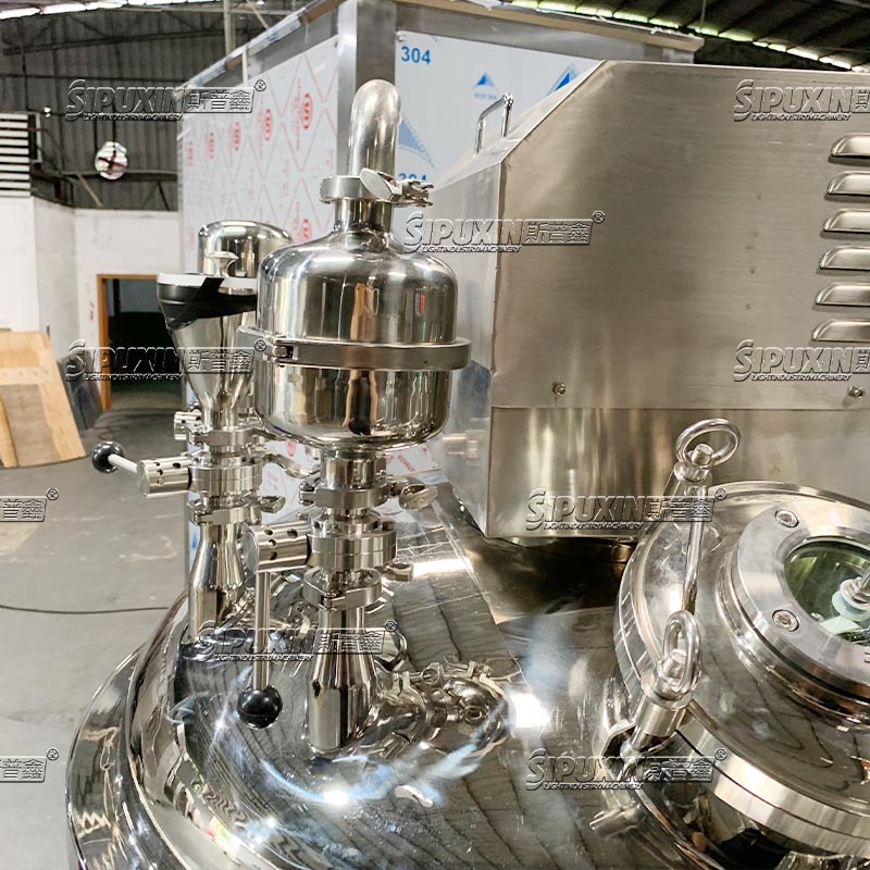 500L Electric Heating Hydraulic Lift Vacuum Homogenizer Emulsifier with oil‑water tanks