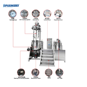 SIPUXIN 500L Cosmetic Vacuum Emulsifier Hydraulic Lift Electric Heating With Separate Oil & Water Tank