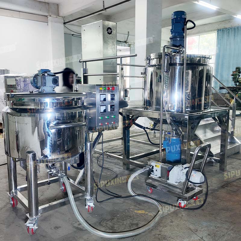 200L & 500L Electric Heating Mixing Pot Mobile Stainless Steel Stirring Tank for Cosmetics