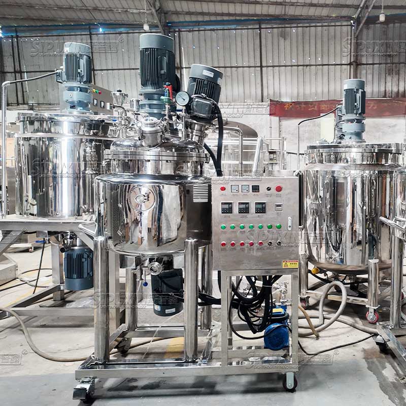 200L Movable Vacuum Emulsifier with High Shear Disperser Homogenizer for Cosmetic Cream Lotion Production