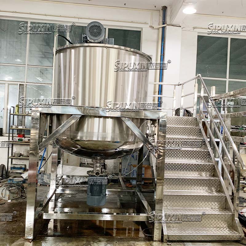 2000L Single Layer Bottom Homogenizer Mixing Tank Industrial Stainless Steel Shampoo Liquid Soap Detergent Making Machine
