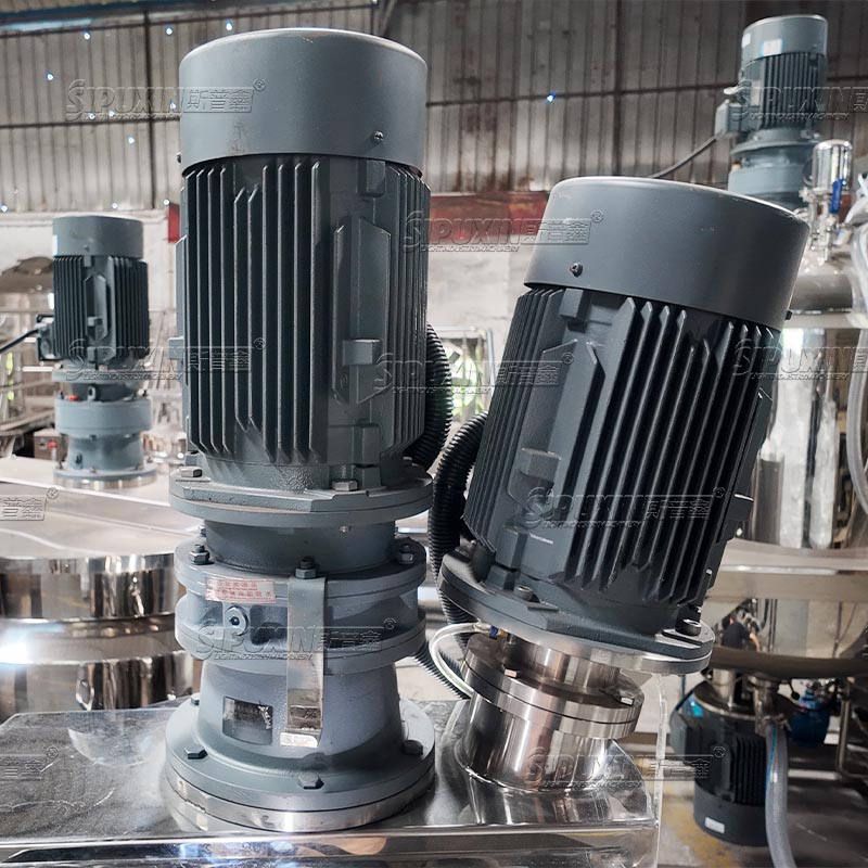 200L Stainless Steel Vacuum Emulsifying Machine With Dual Top Motor And Bottom Homogenizer For Cosmetic Manufacturing