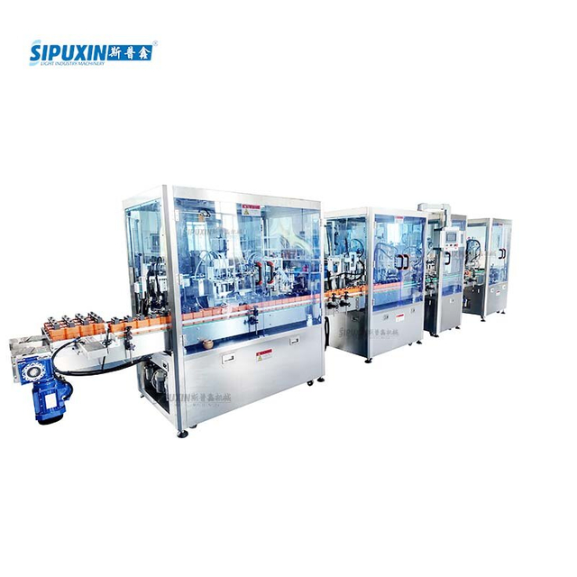 Rotary Perfume Glass Bottle Filling Machine, 4 Heads Magnetic Pump & Vacuum Filling, High Precision PLC Control Automatic Perfume Filler