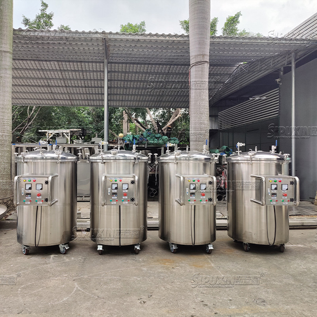 300L Movable Mixing Tank With Bottom Agitator Fixed 100RPM Stainless Steel Heating Vessel