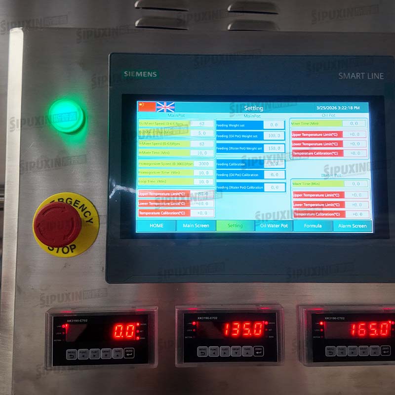 500L Weighing Hydraulic Lifting Vacuum Emulsifier