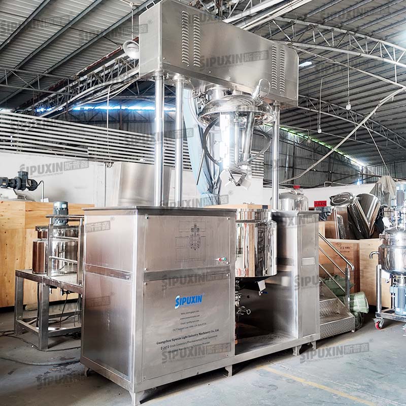 SIPUXIN 300L 2in1 Electric Heating Toothpaste Making Machine - Fixed Type Vacuum Homogenizer Emulsifier Mixer for Toothpaste, Cosmetic Cream & Ointment Production