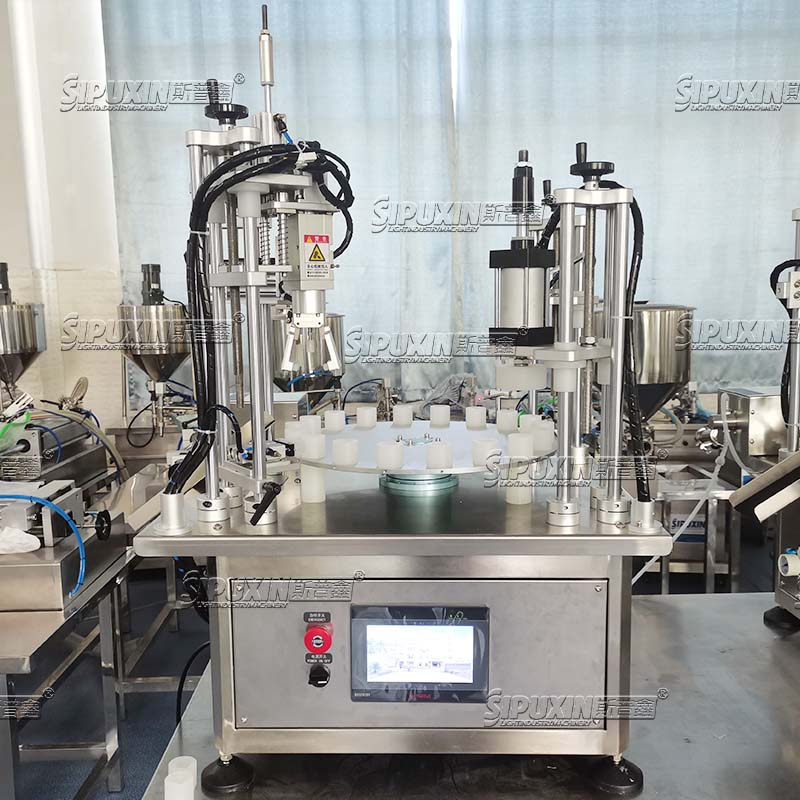 Perfume Filling Machine for Cosmetic，Stainless Steel Pneumatic Perfume Filler，Desktop Perfume Sample Filling Plugging Capping Machine