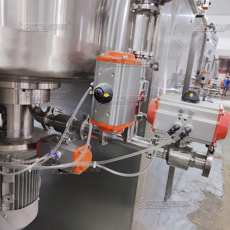 100L 200L 500L Double Cylinder Hydraulic Lifting Vacuum Emulsifying Mixer PLC Control External Circulation High Configuration Homogenizer for Cosmetic Cream Lotion