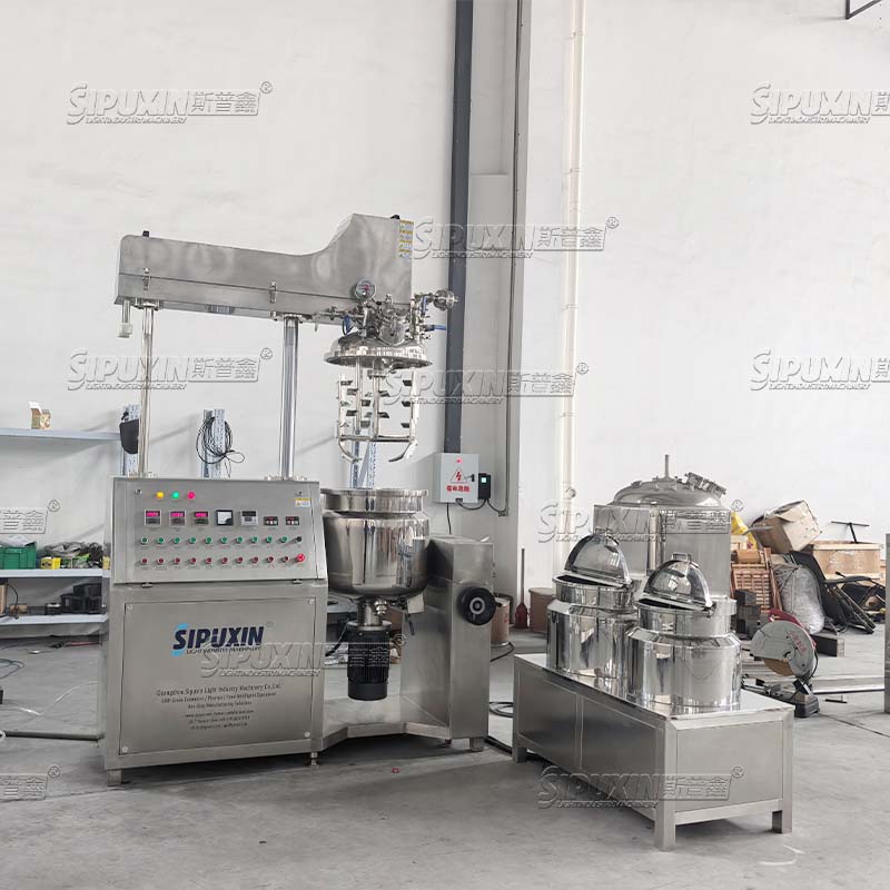 100L Hydraulic Lifting Vacuum High Shear Homogenizing Emulsifier Mixer Machine for Cosmetic Cream Lotion Ointment Gel Toothpaste 