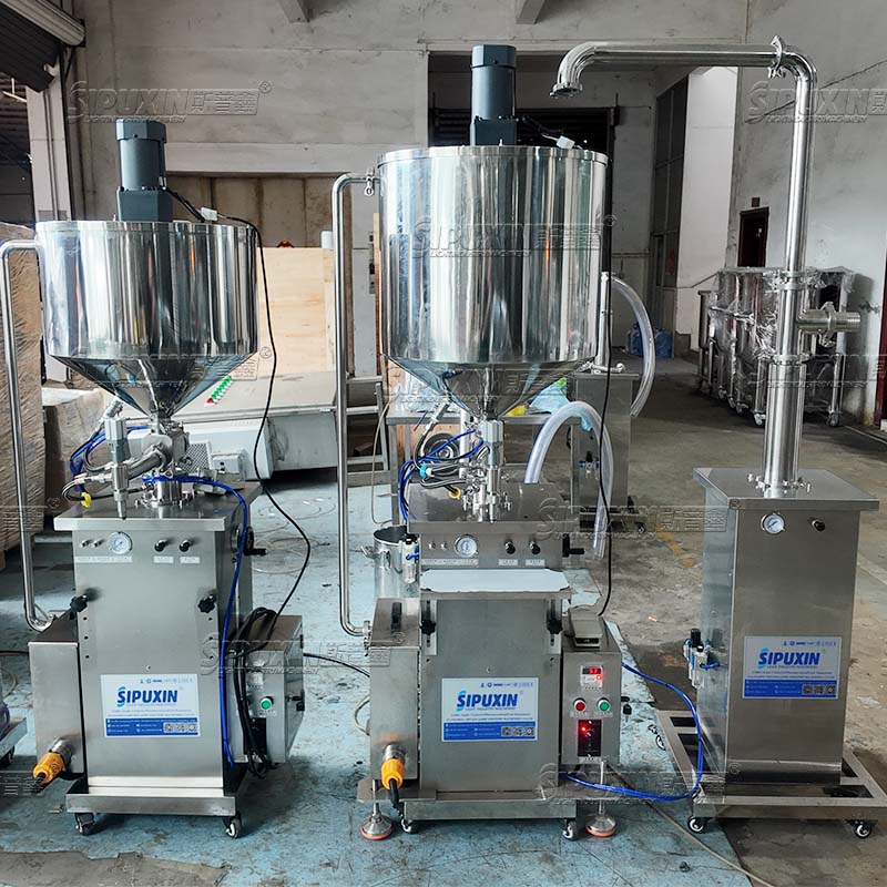 Semi-Automatic Vertical Gear Pump Filling Machine with Feeding Pump, Paste Liquid Honey Sauce Shampoo Lotion Cosmetic Filling Equipment