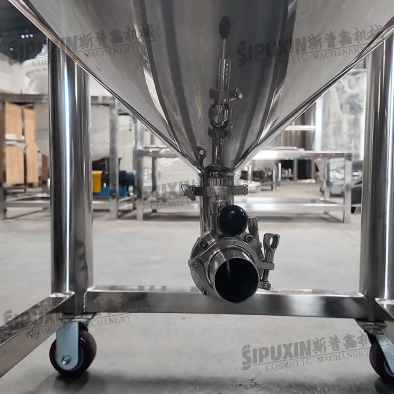 300L SUS 316 Movable Single-Layer Mixing Tank with Conical Bottom
