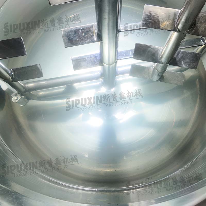 SIPUXIN 200 Liter Stationary Vacuum Emulsifier Full Wall Scraper High Shear Mixing Equipment for Cosmetic Production
