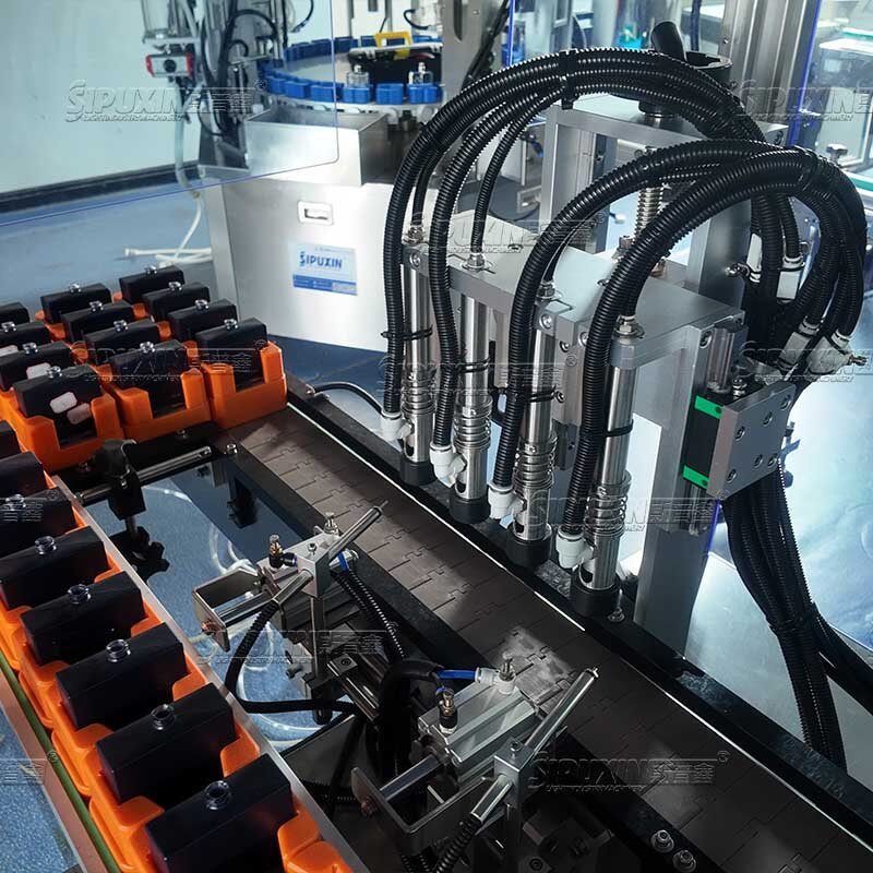 Rotary Perfume Glass Bottle Filling Machine, 4 Heads Magnetic Pump & Vacuum Filling, High Precision PLC Control Automatic Perfume Filler