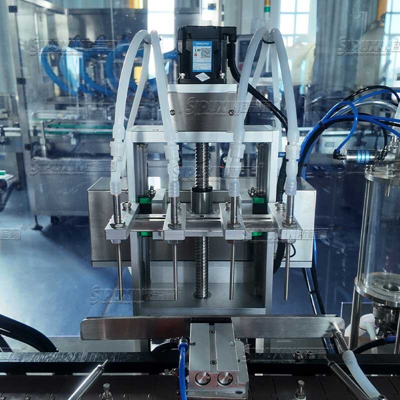 Rotary Perfume Glass Bottle Filling Machine, 4 Heads Magnetic Pump & Vacuum Filling, High Precision PLC Control Automatic Perfume Filler