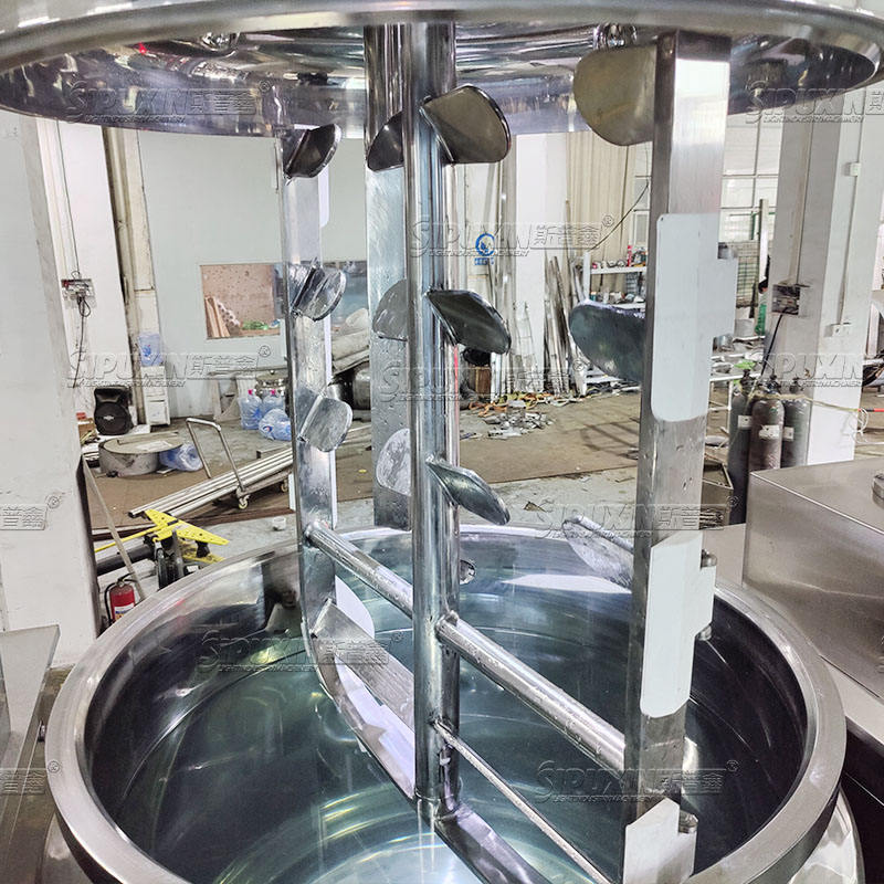 100L 200L 500L Double Cylinder Hydraulic Lifting Vacuum Emulsifying Mixer PLC Control External Circulation High Configuration Homogenizer for Cosmetic Cream Lotion