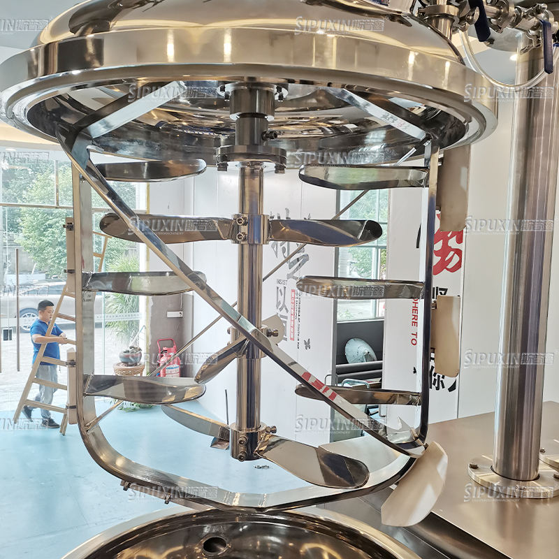 300L Hydraulic Lifting Vacuum Emulsifier Sanitary Stainless Steel Homogenizer Mixer for Cosmetic Cream, Liquid Soap Making