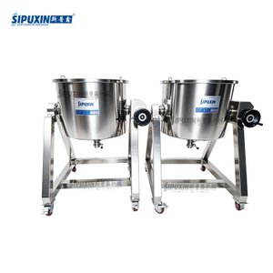 300L Movable Manual Tilting Storage Tank SUS316L Stainless Steel Mobile Tilting Material Tank for Cosmetic Liquid Paste Storage Vessel