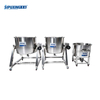 Sipuxin 300L Hand‑Crank Tilting Mixing Storage Tank With Casters Open Top Tank For Liquid Paste Sauce Temporary Storage