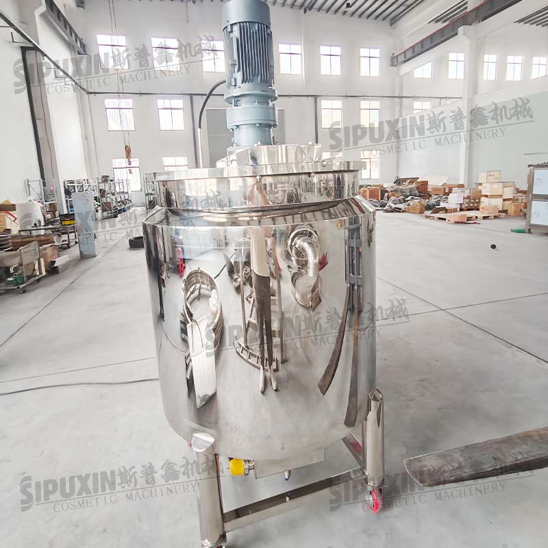 700L Mobile Electric Heating Mixing Tank | Stainless Steel Agitator Kettle for Cosmetic Liquid & Food Processing