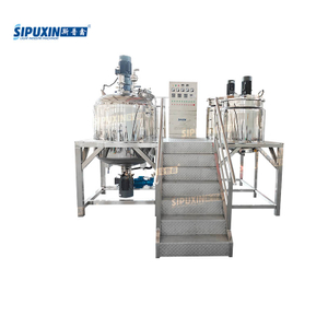 Industrial 1000L Stationary Vacuum Emulsifying Mixer With Separate Oil Water Pot High Shear Homogenizing Blending Equipment