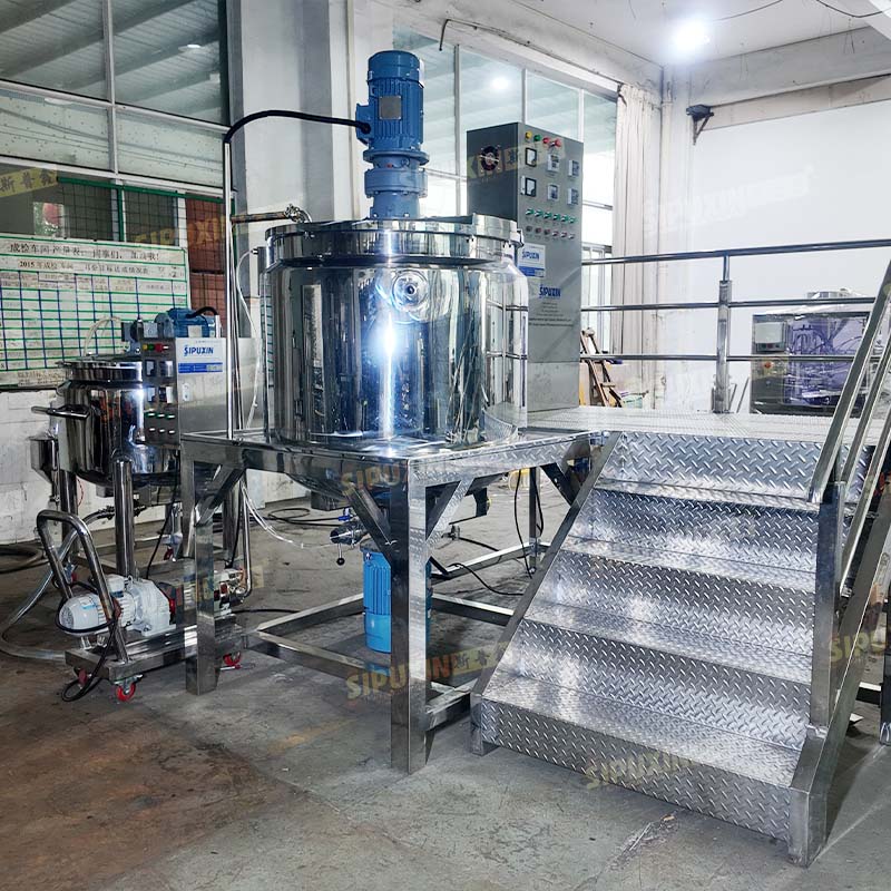 200L & 500L Electric Heating Mixing Pot Mobile Stainless Steel Stirring Tank for Cosmetics