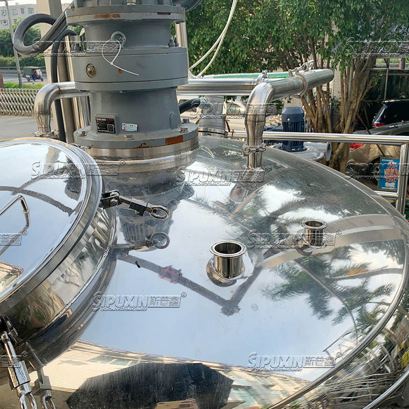 3000L Sealed Wall & Bottom Scrapping Mixing Tank Stainless Steel Heating Mixing Vessel with High Shear Homogenizer for Cosmetic Liquid Shampoo Detergent
