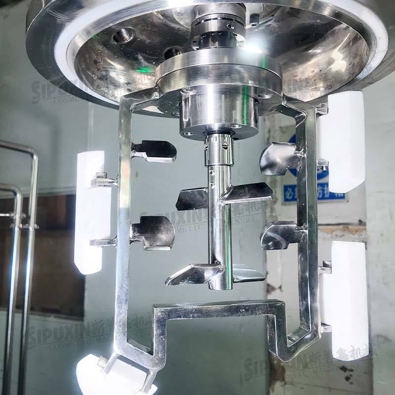 Electric Heating Lifting 2 Way Mixing Vacuum Emulsifier PLC Weighing System Equipped 10PH Chiller for Cosmetic Daily Chemical