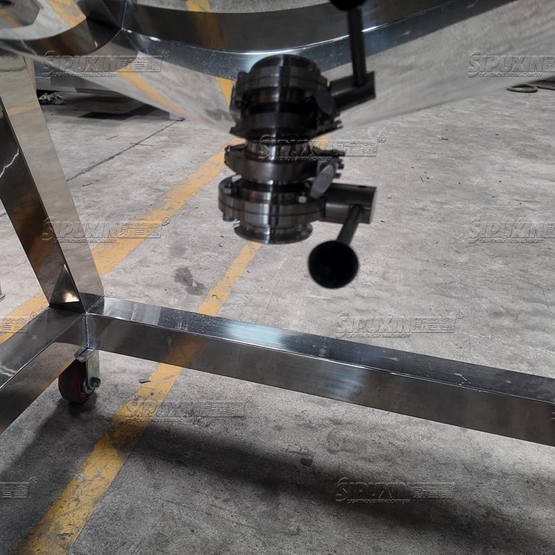 Sipuxin 300L Hand‑Crank Tilting Mixing Storage Tank With Casters Open Top Tank For Liquid Paste Sauce Temporary Storage