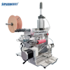 Semi Automatic Paper & Plastic Sticker Labeling Machine, Desktop PLC Control High Productivity Labeler for Cosmetic Round Bottle