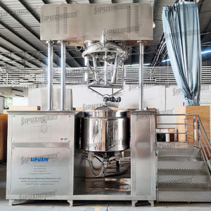 SIPUXIN 300L 2in1 Electric Heating Toothpaste Making Machine - Fixed Type Vacuum Homogenizer Emulsifier Mixer for Toothpaste, Cosmetic Cream & Ointment Production