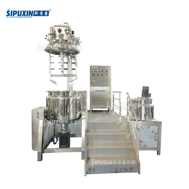 Lifting vacuum homogenized emulsifying machine with high shear homogenizer for cosmetics food chemical production