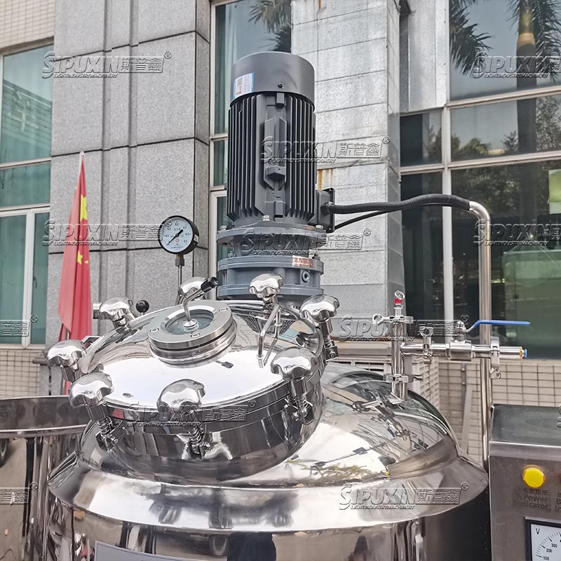 SIPUXIN 300L Electric Heating Sealed Manhole Movable Mixing Tank