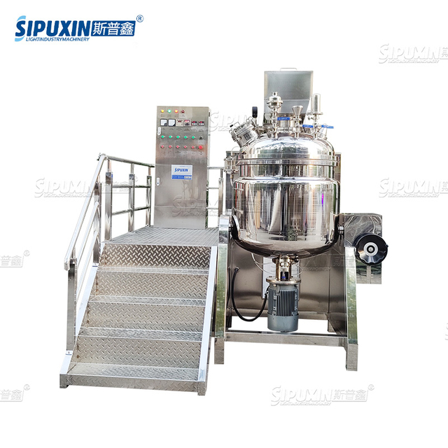 300 L Stainless Steel Hydraulic Lifting Vacuum Homogenizing Machine for Cosmetics Processing Mixing Equipment