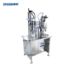 High Precision Semi‑Automatic Pneumatic Aerosol Filling Machine PLC Control with Motor for Alcohol Cosmetic Food Production