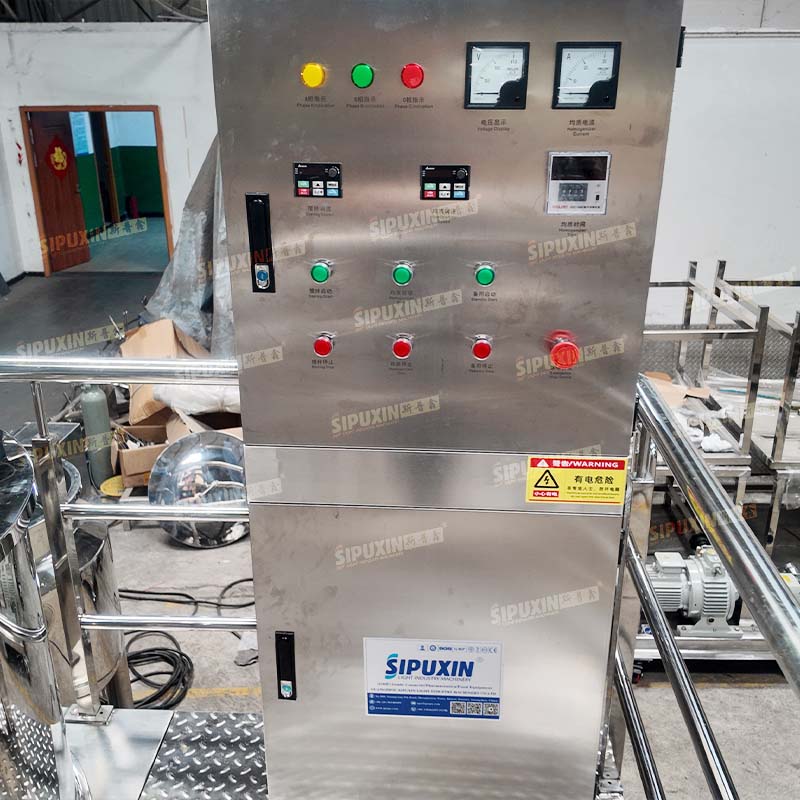 500L Single-Layer Homogenizing Stirring Tank with Operating Platform and Stairs, Equipped with 200L Electric Heating Mobile Storage Tank