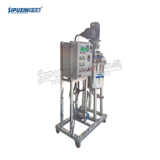 10L Mobile Flange Clamp Explosion-proof Vacuum Mixing Tank, Stainless Steel Vacuum Reactor With Explosion Proof Motor For Cosmetic Perfume Mixing