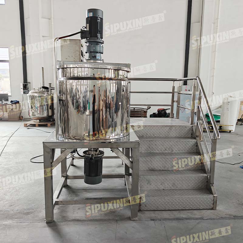 Industrial Homogenizing Mixing Tank SUS304/316L Agitator Mixer Pot With Scraper for Liquid Soap Shampoo Cream Making