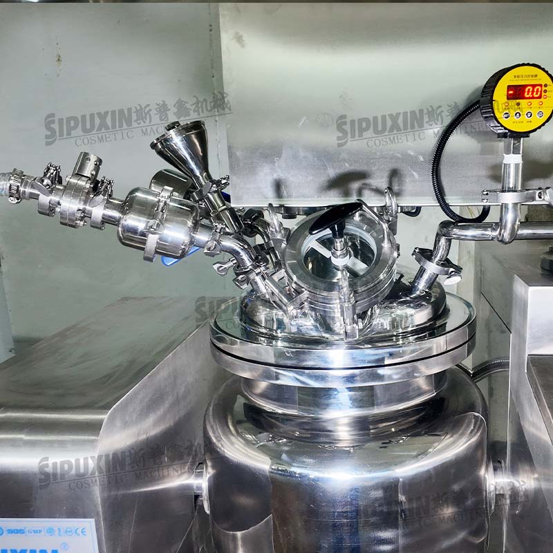 2 Way Mixing Vacuum Emulsifier PLC Weighing System Equipped 10PH Chiller for Cosmetic Daily Chemical
