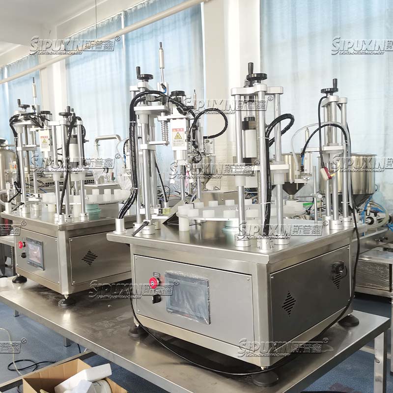 Perfume Filling Machine for Cosmetic，Stainless Steel Pneumatic Perfume Filler，Desktop Perfume Sample Filling Plugging Capping Machine