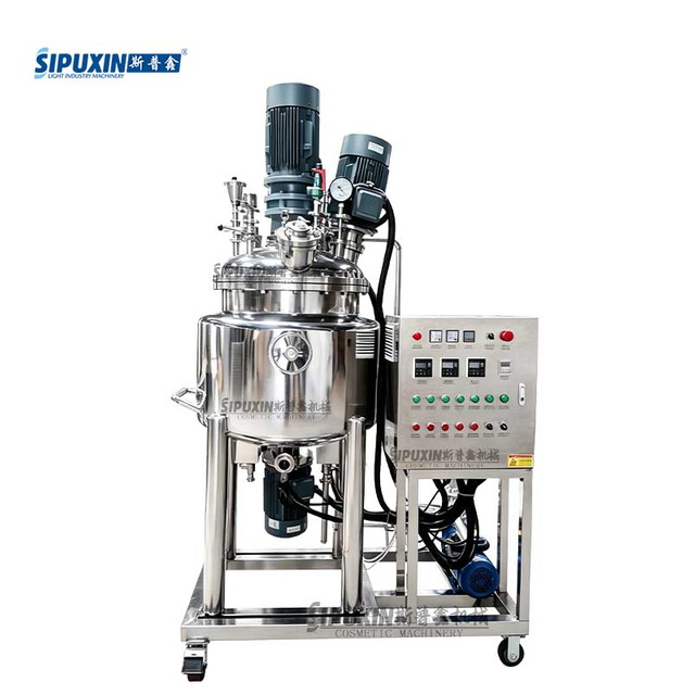 200L Movable Vacuum Emulsifier with High Shear Disperser Homogenizer for Cosmetic Cream Lotion Production