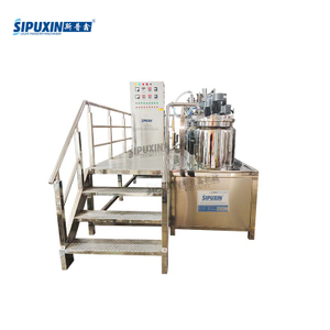 SIPUXIN 200 Liter Stationary Vacuum Emulsifier Full Wall Scraper High Shear Mixing Equipment for Cosmetic Production