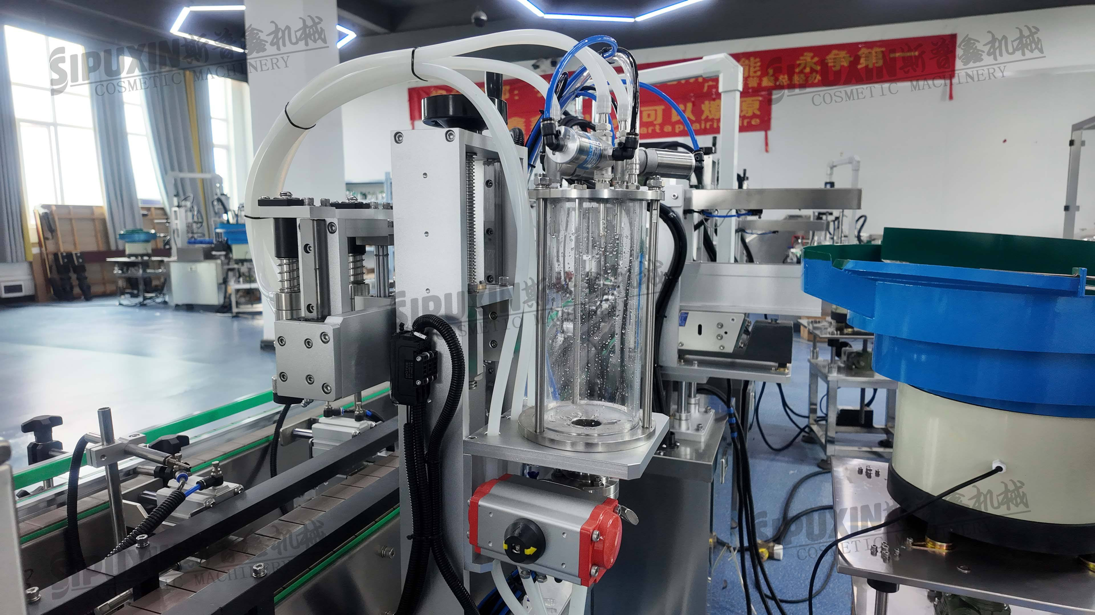 Rotary Automatic Pneumatic Perfume Glass Bottle Filling Machine High Precision Multi Nozzles Engine PLC Driven Customizable