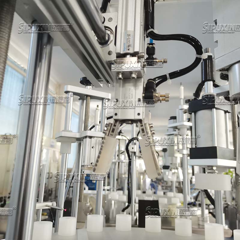 Perfume Filling Machine for Cosmetic，Stainless Steel Pneumatic Perfume Filler，Desktop Perfume Sample Filling Plugging Capping Machine