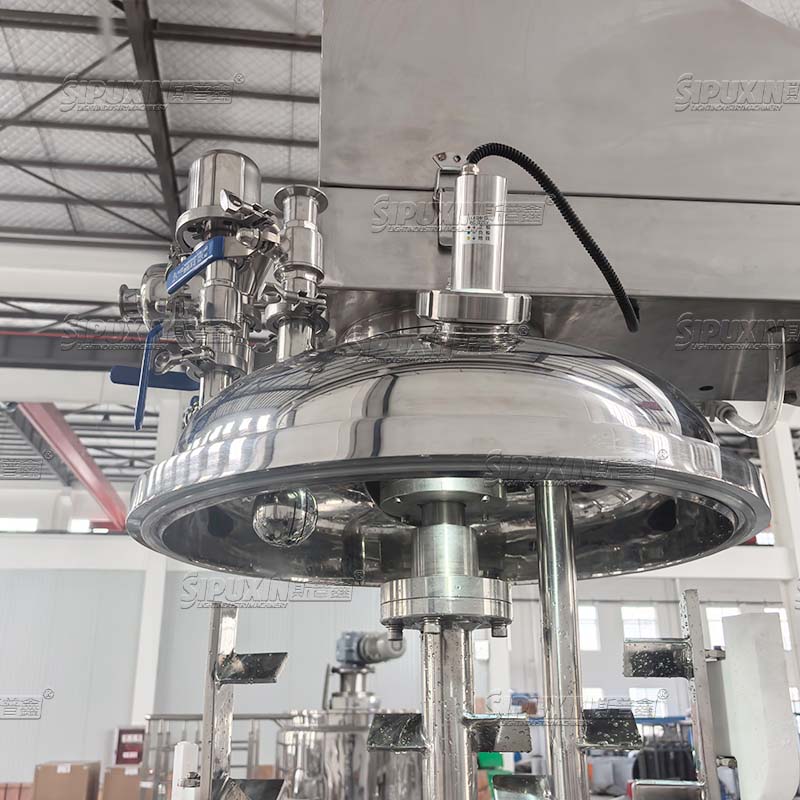 100L Hydraulic Lifting Vacuum High Shear Homogenizing Emulsifier Mixer Machine for Cosmetic Cream Lotion Ointment Gel Toothpaste 