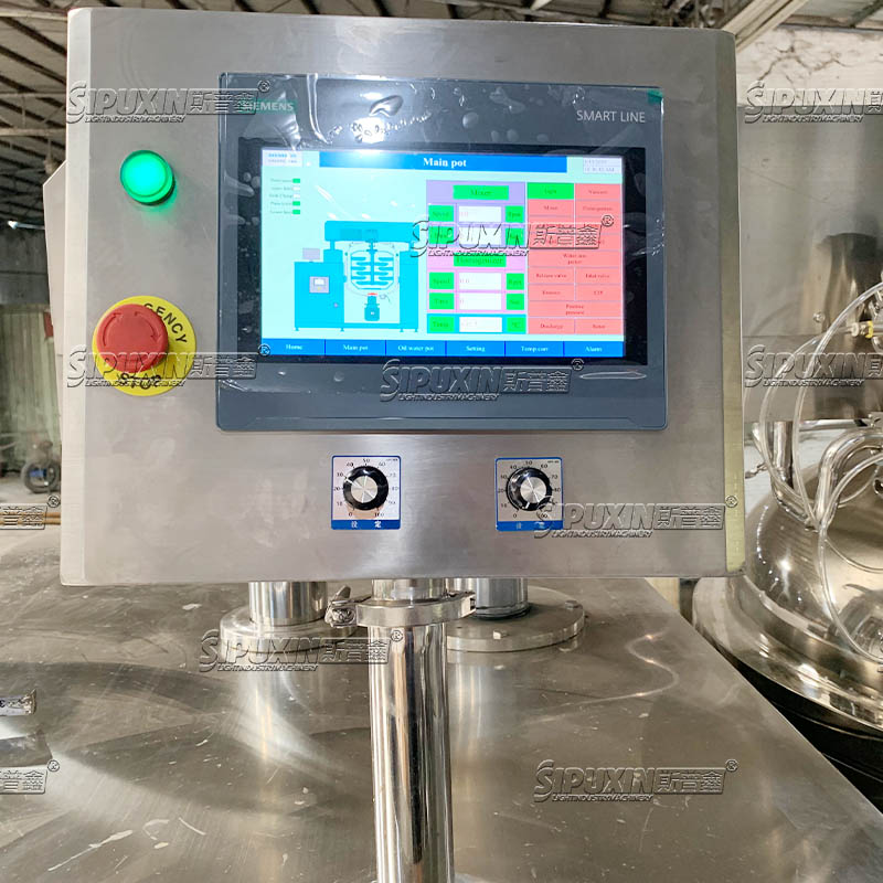 1000L Hydraulic Lifting Vacuum Emulsifier with PLC Control