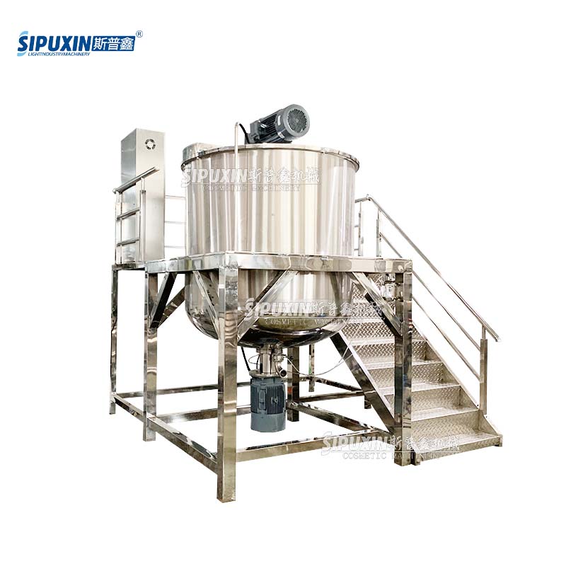 2000L Single Layer Bottom Homogenizer Mixing Tank Industrial Stainless Steel Shampoo Liquid Soap Detergent Making Machine
