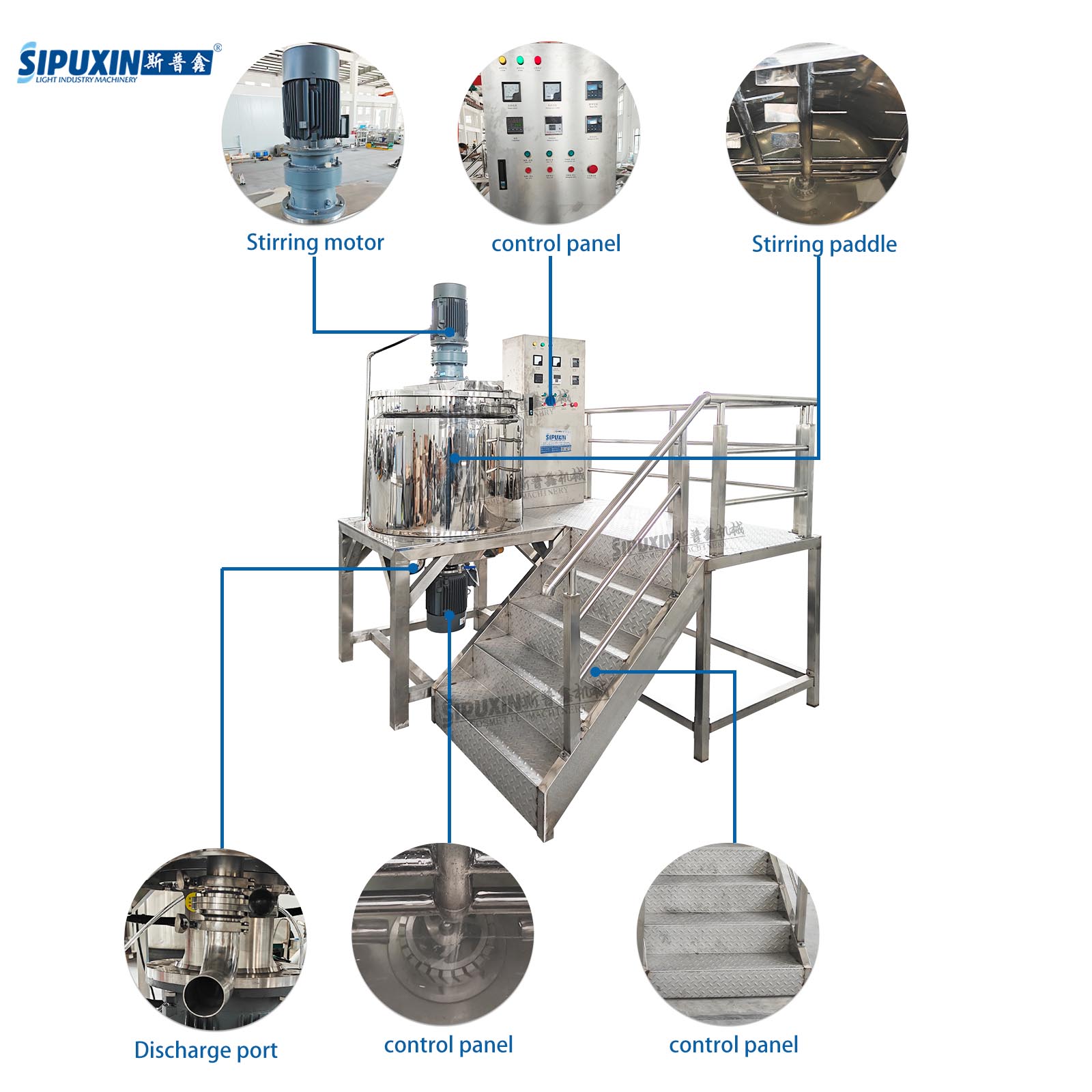 1000L Electric Heating Agitator Mixer Tank | Emulsifying & Homogenizing System
